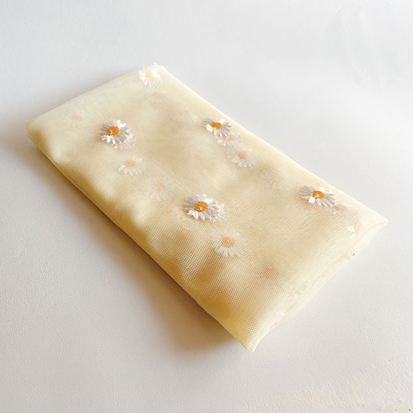 روسری توری بابونه لیمویی