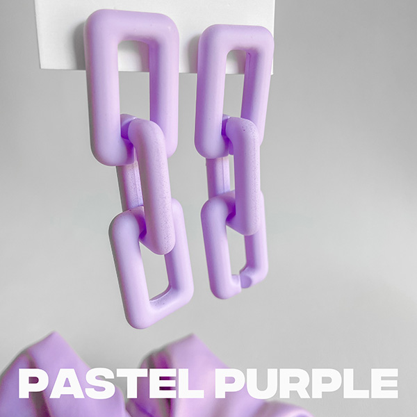 گوشواره زنجیری بنفش پاستلی