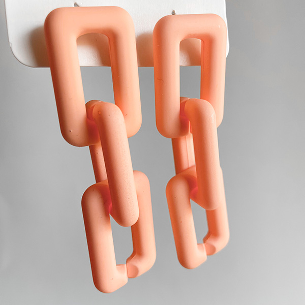 گوشواره زنجیری گلبهی