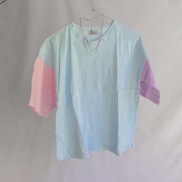 تی شرت سه رنگ آبی