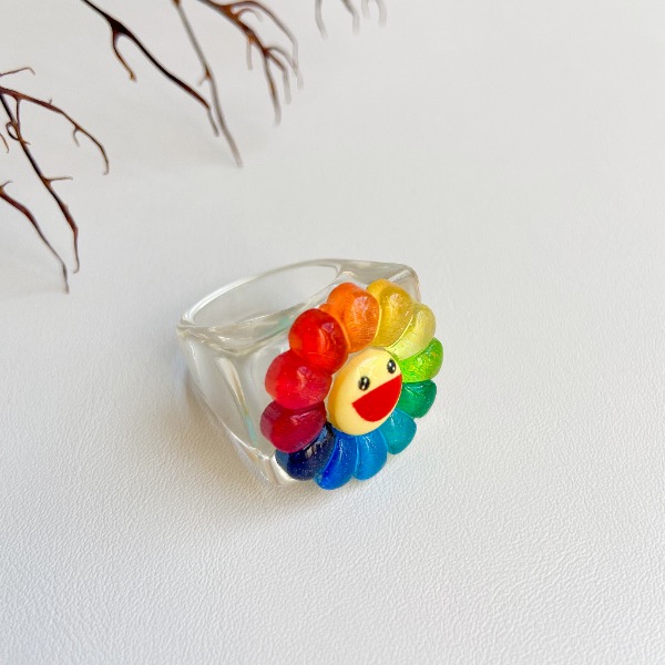 انگشتر آفتابگردان رنگین کمانی