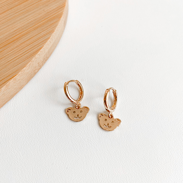 گوشواره حلقه خرسی نقره ای