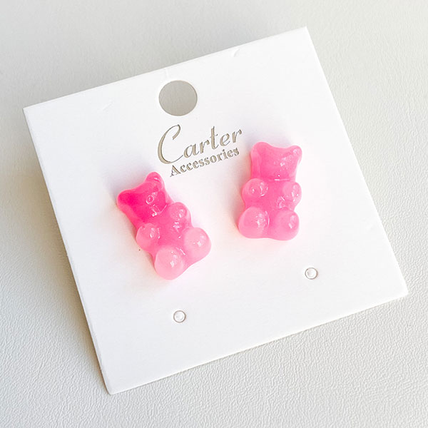 گوشواره پاستیل خرسی صورتی