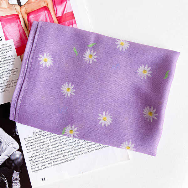 مینی اسکارف بابونه یاسی