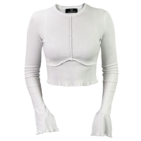 کراپ دالبری زیگزاگ سفید