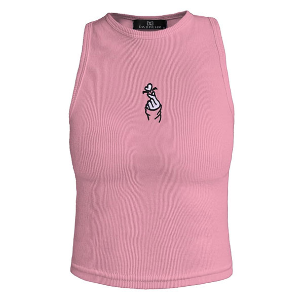 کراپ تاپ حلقه ای Finger heart صورتی