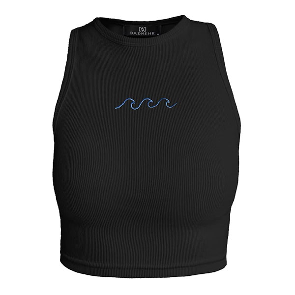 کراپ تاپ حلقه ای سه موج مشکی