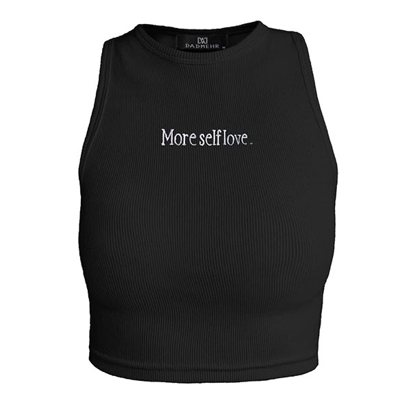 کراپ تاپ حلقه ای More self love مشکی