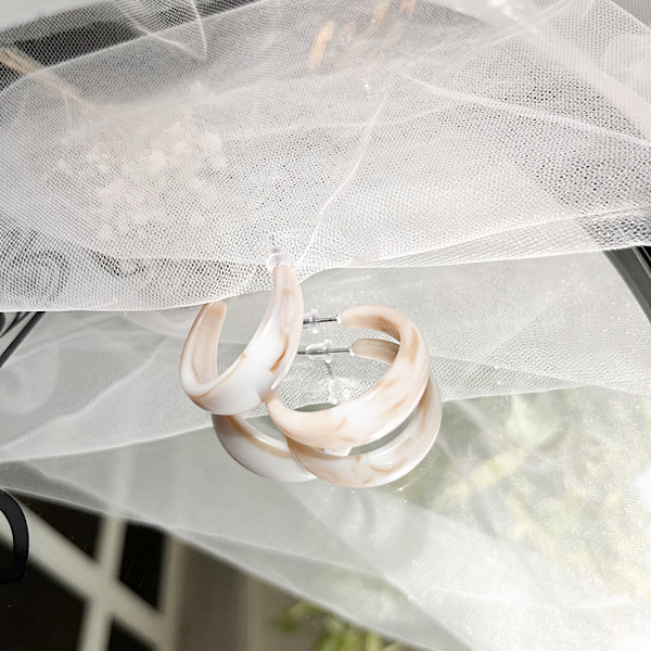 گوشواره حلقه ماربل