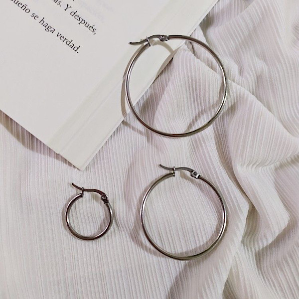 گوشواره هوپ نقره ای